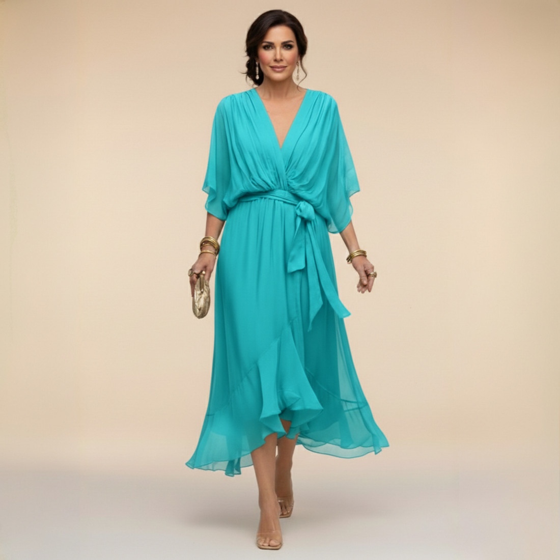 Marta | Lightweight, Sheer Dress with V-Neck