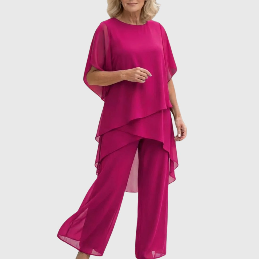 Linda | Set with Draped Palazzo Trousers