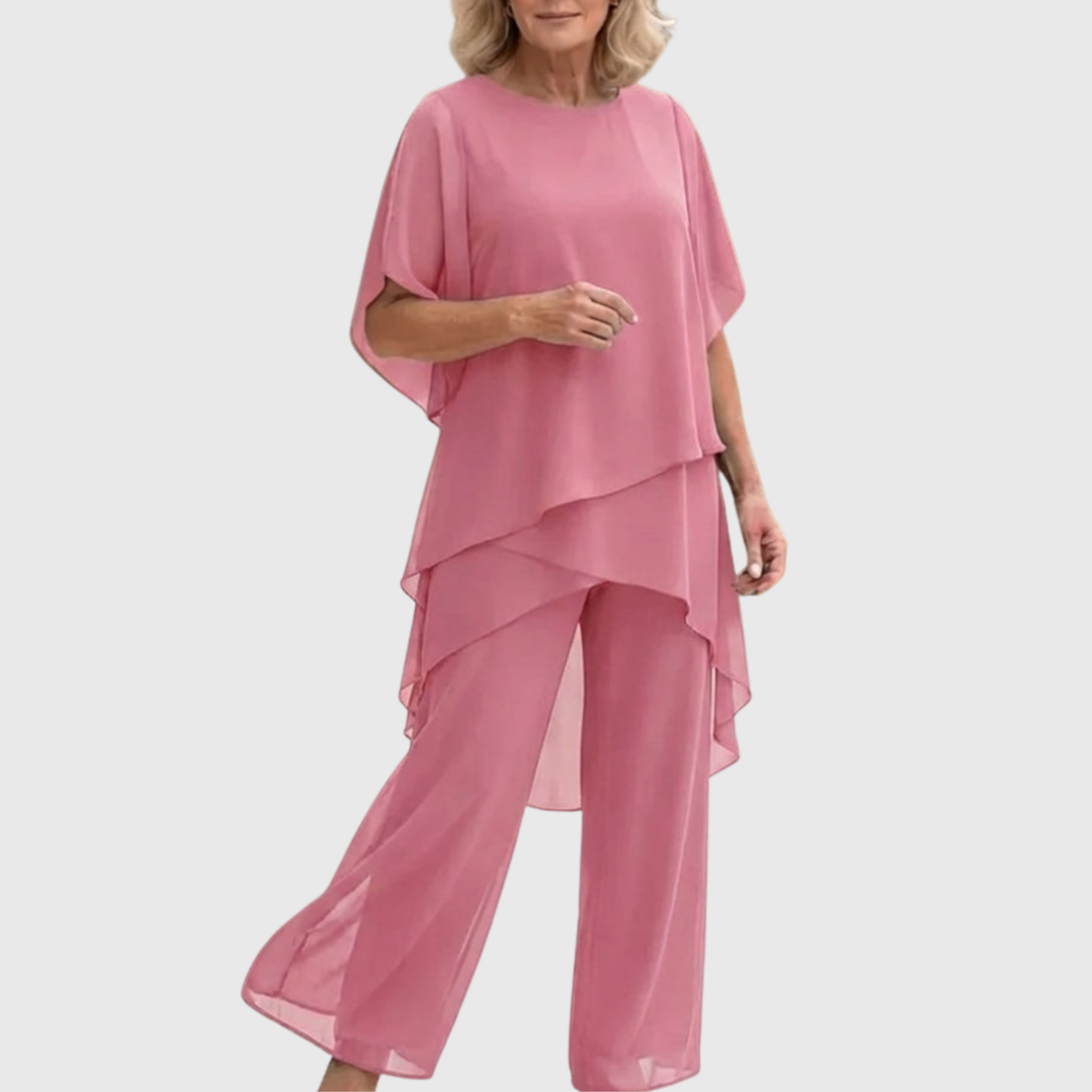 Linda | Set with Draped Palazzo Trousers