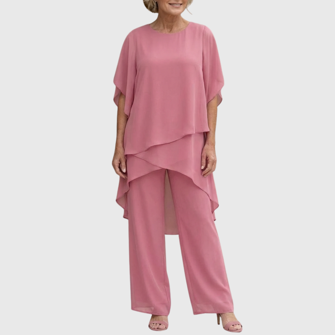 Linda | Set with Draped Palazzo Trousers
