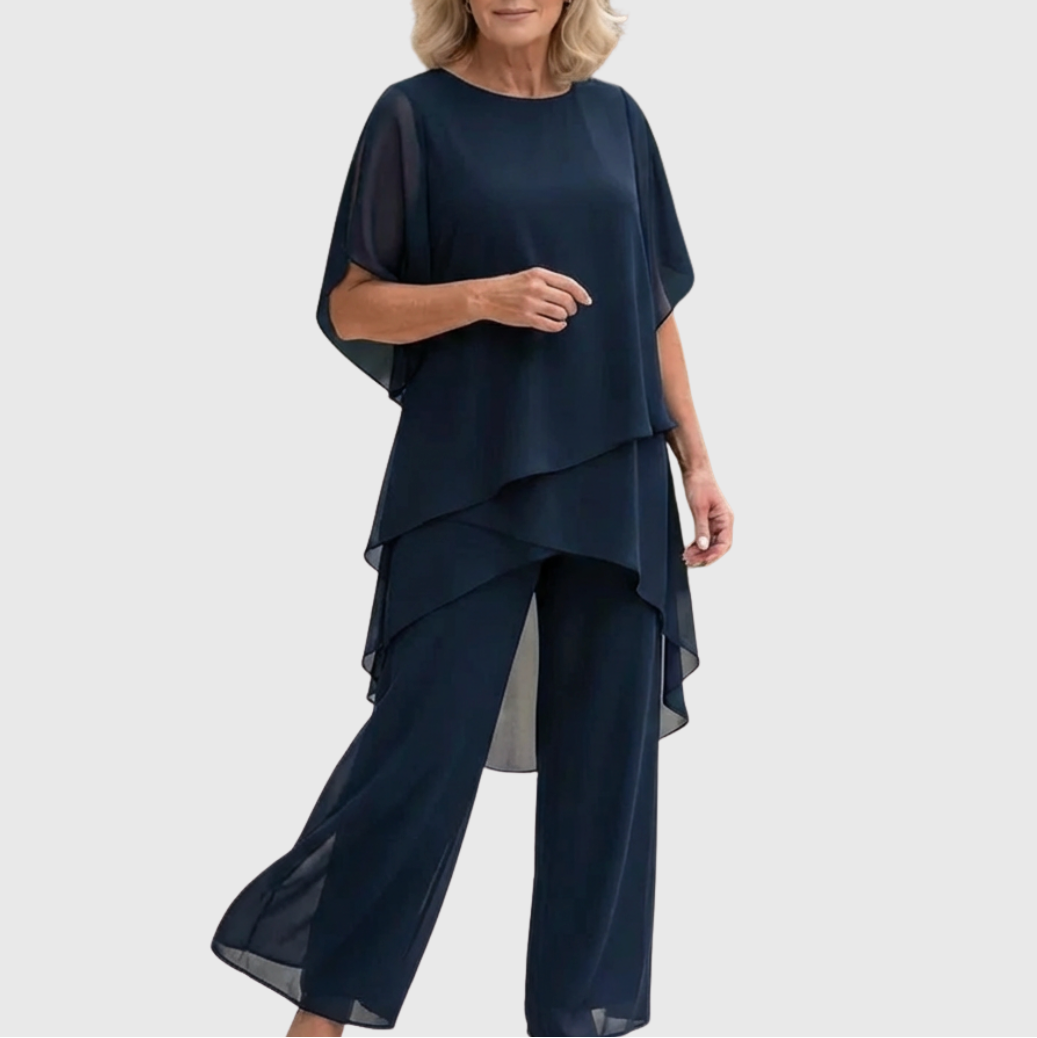 Linda | Set with Draped Palazzo Trousers