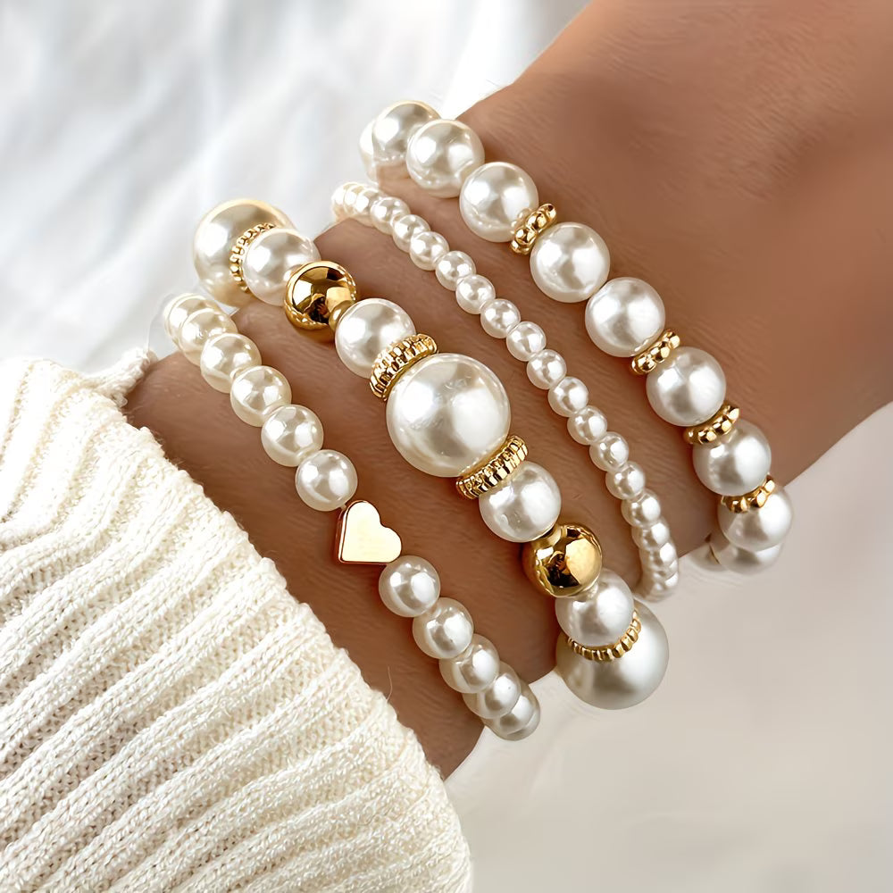 Stella | Pearl Stacking Bracelet Set of 4