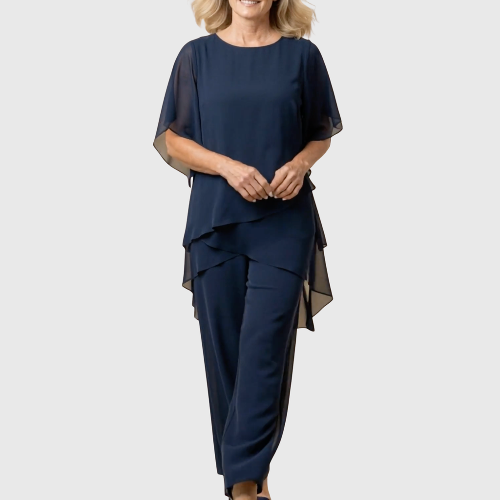 Linda | Set met draperende palazzo-broeken