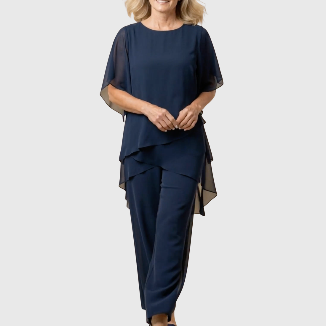 Linda | Set with Draped Palazzo Trousers