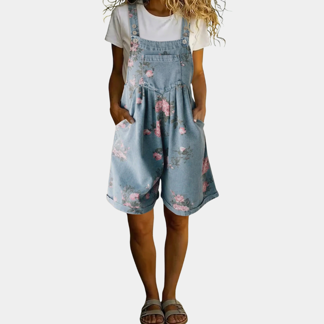 Adriana | Floral Denim Jumpsuit