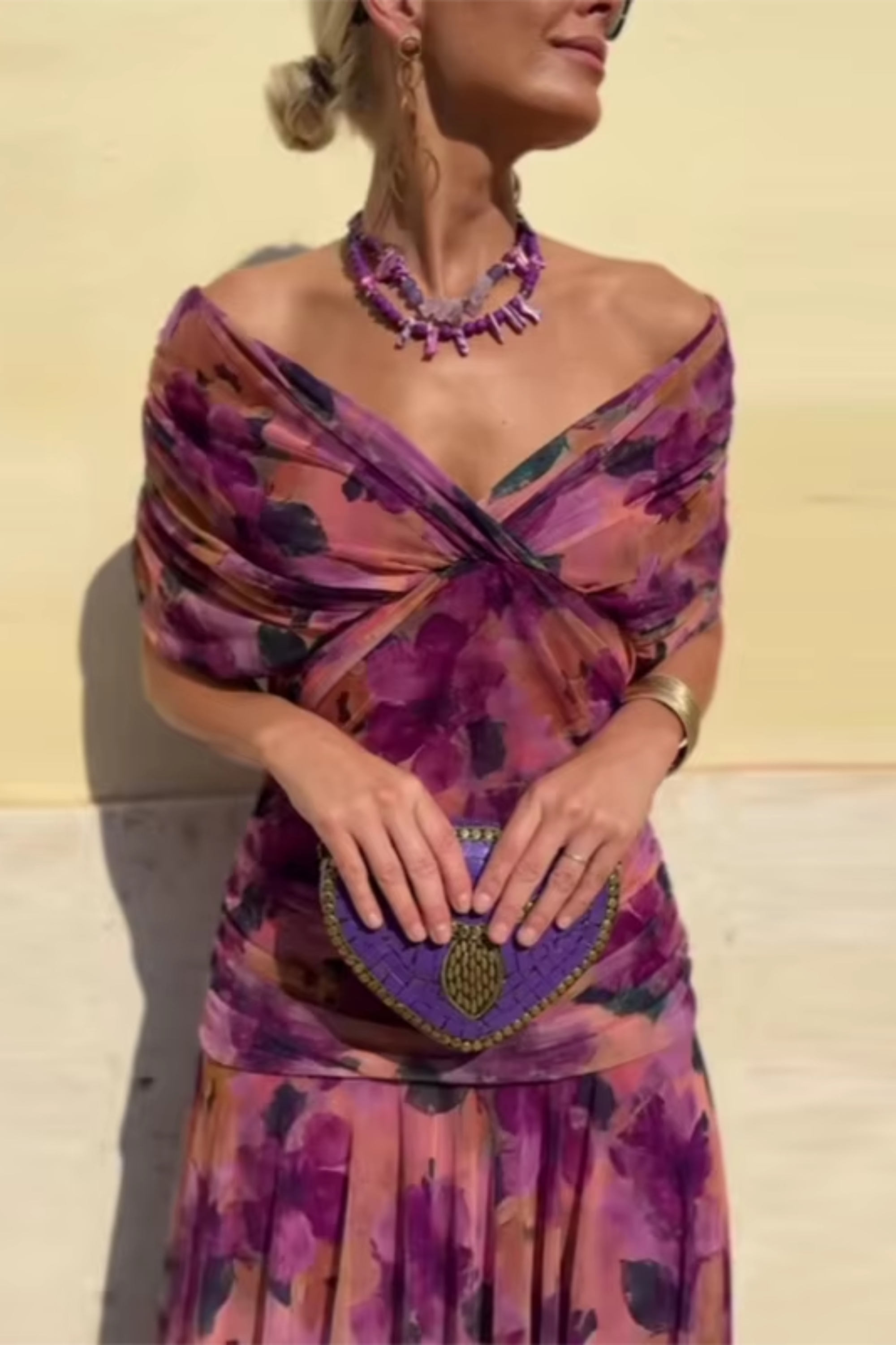 Louise™ Lange Ceremonie Jurk Elegante met V-Hals