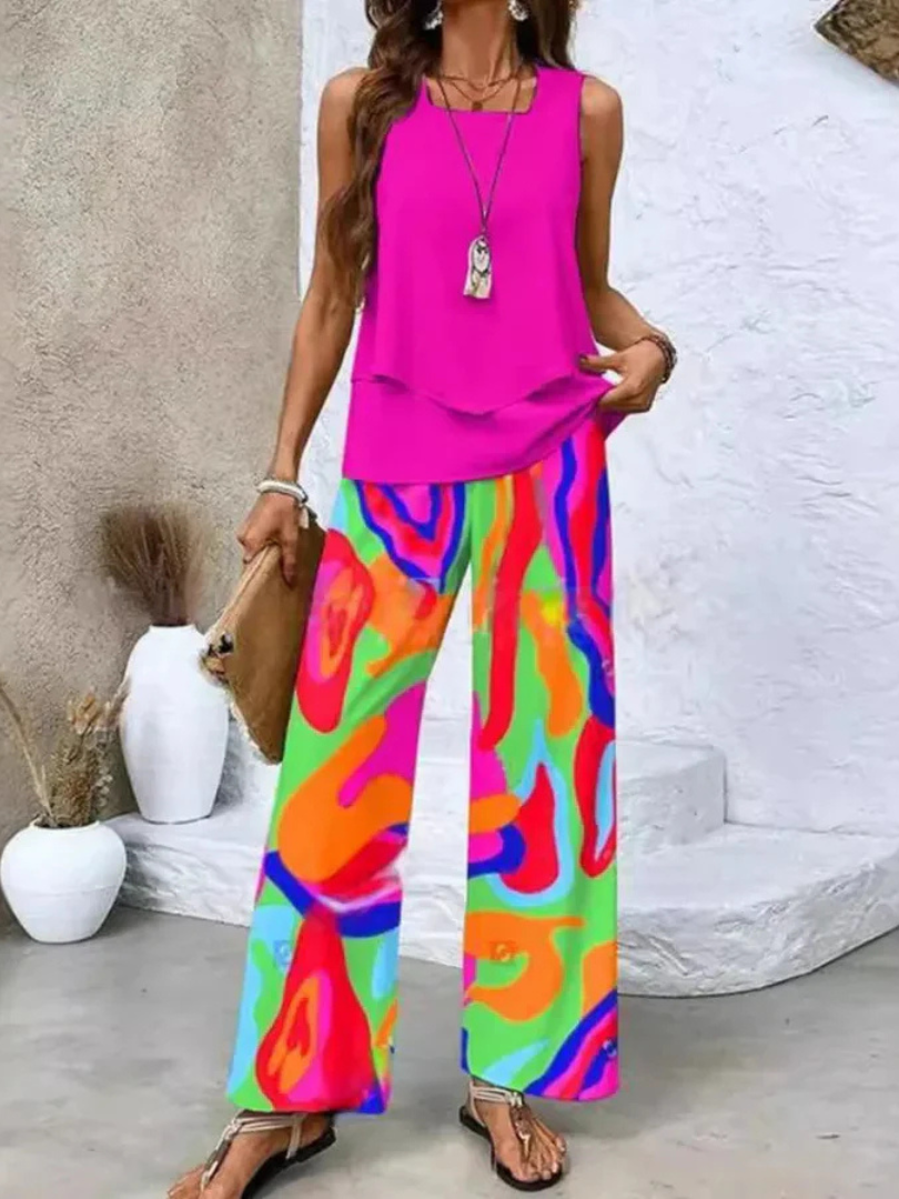 Ovelynraâ„¢ | Mouwloze top en wijde broek