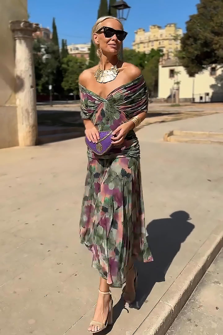 Louise™ Lange Ceremonie Jurk Elegante met V-Hals