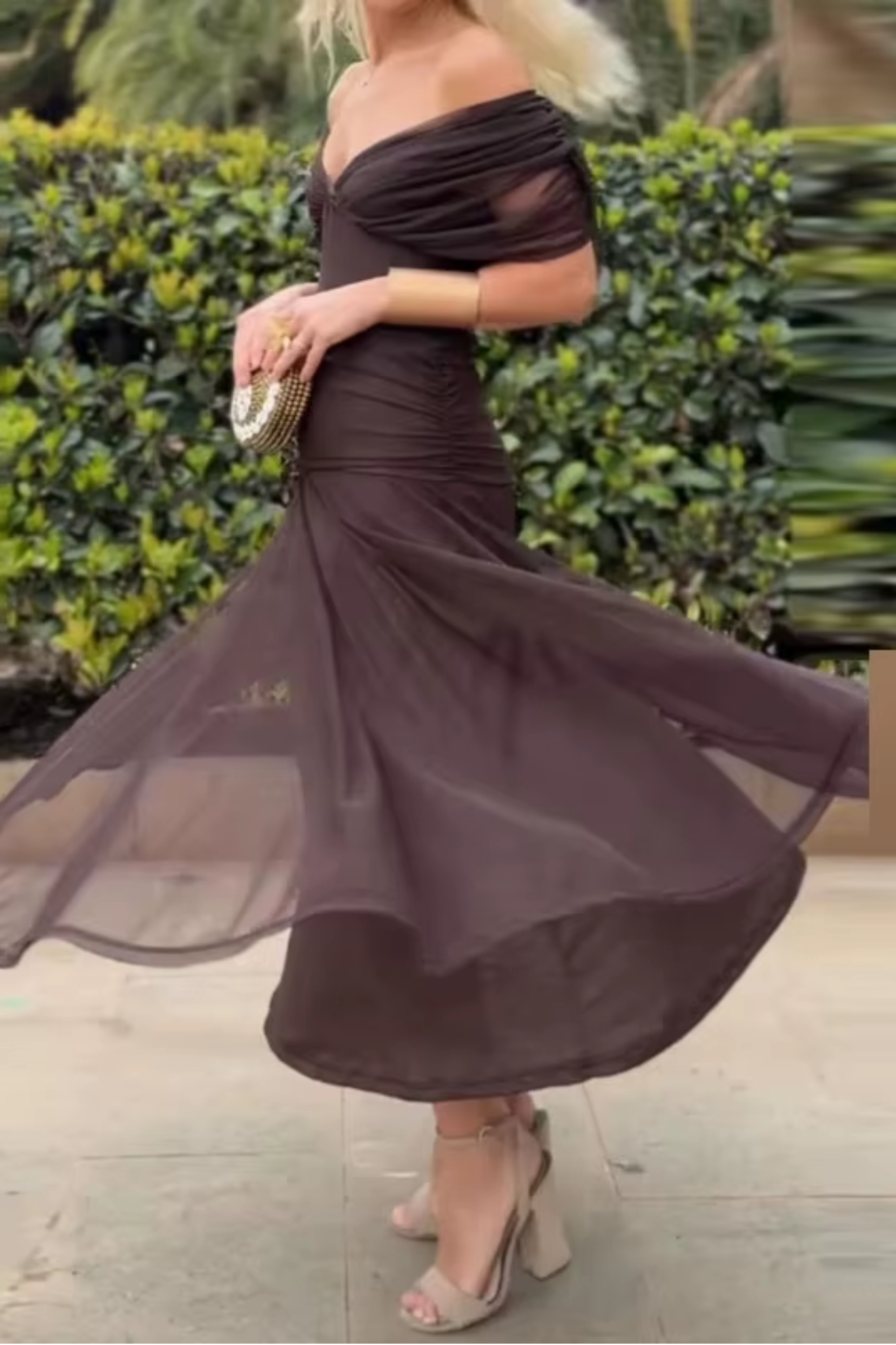 Louise™ Lange Ceremonie Jurk Elegante met V-Hals