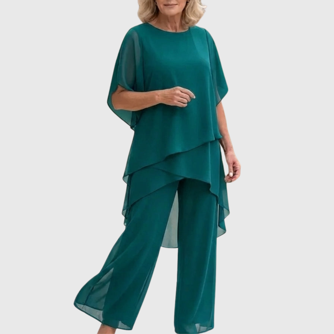 Linda | Set with Draped Palazzo Trousers