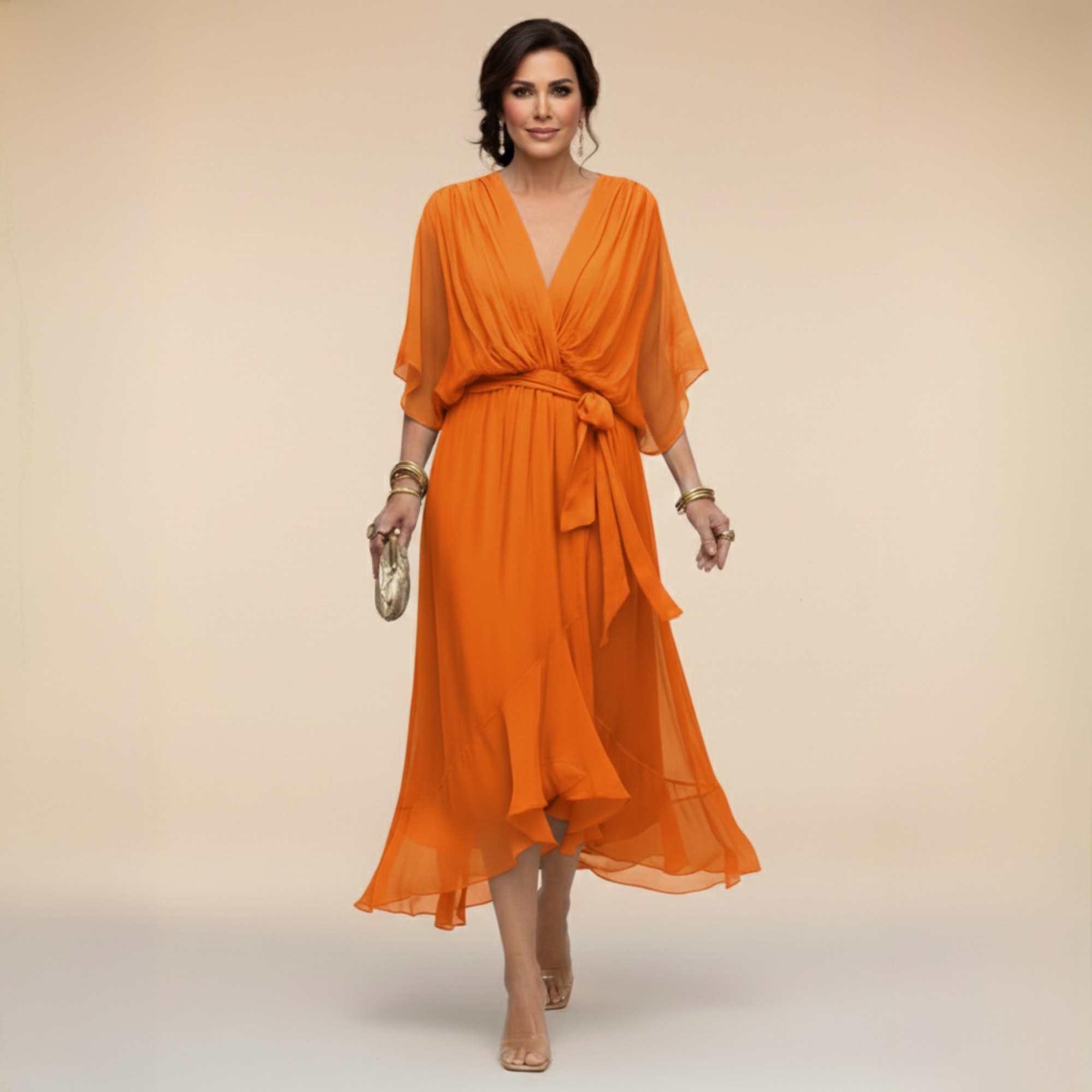 MARTA™ | Lichtgewicht, transparante jurk met V-hals