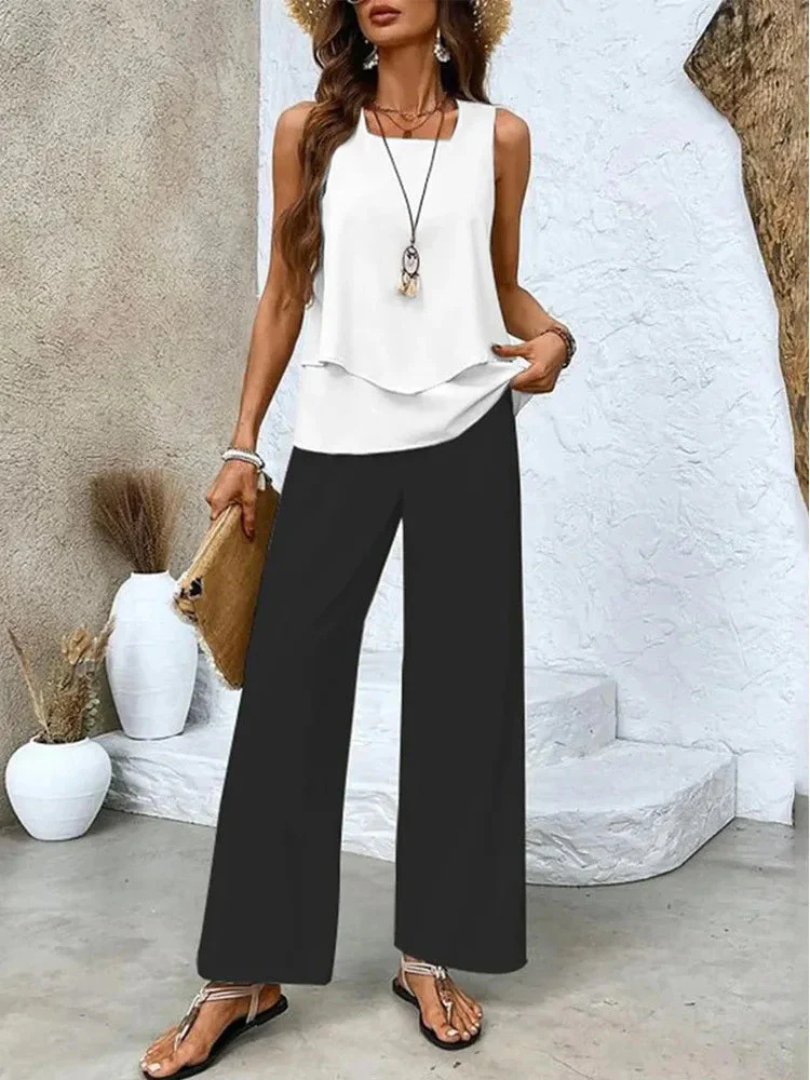Ovelynraâ„¢ | Mouwloze top en wijde broek
