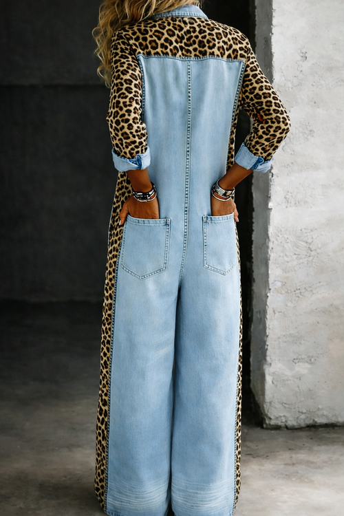 Amanda | Long-sleeve denim jumpsuit