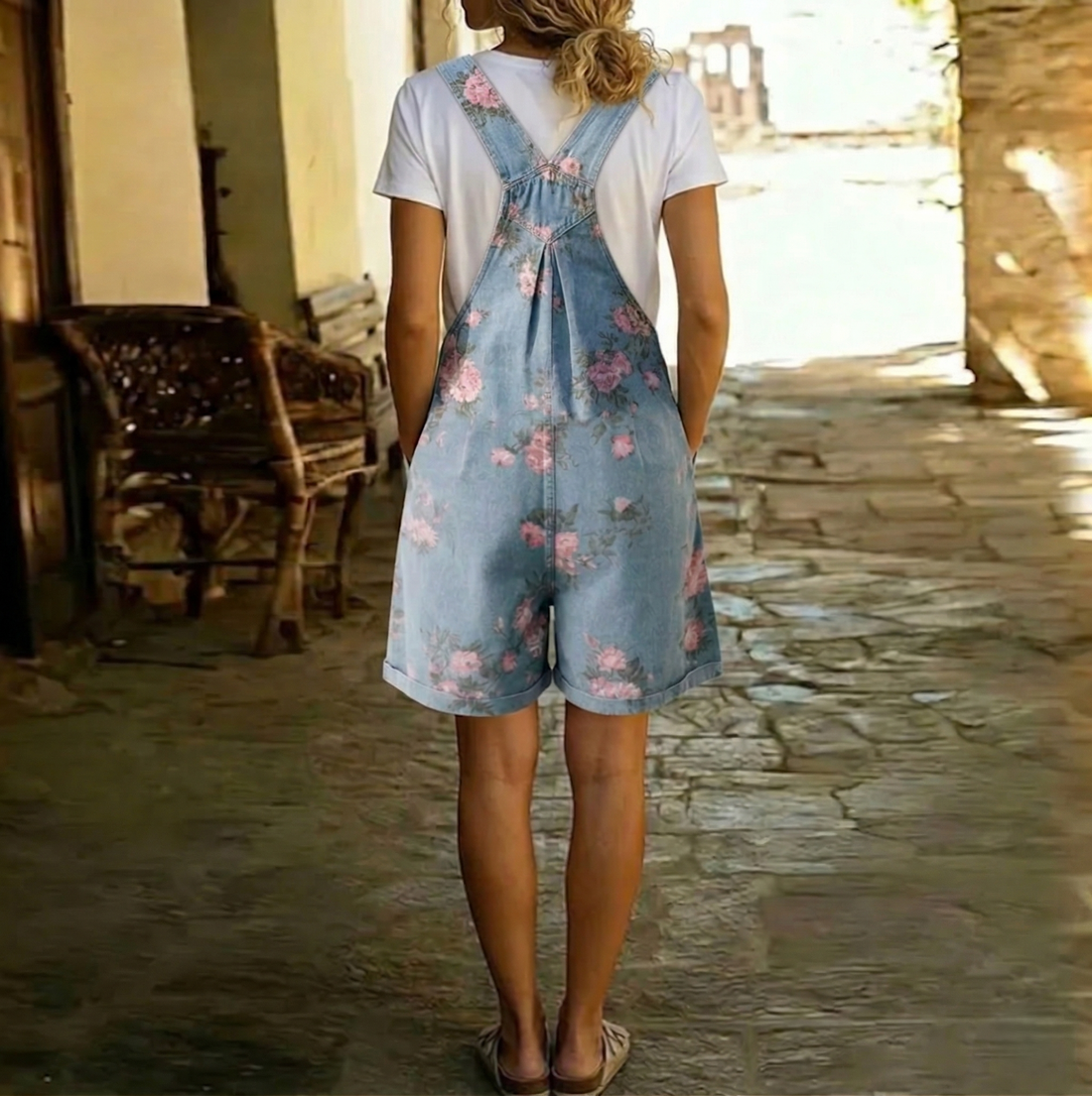 Adriana | Floral Denim Jumpsuit