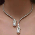 Elegante en stralende collier met sterling zilveren parels