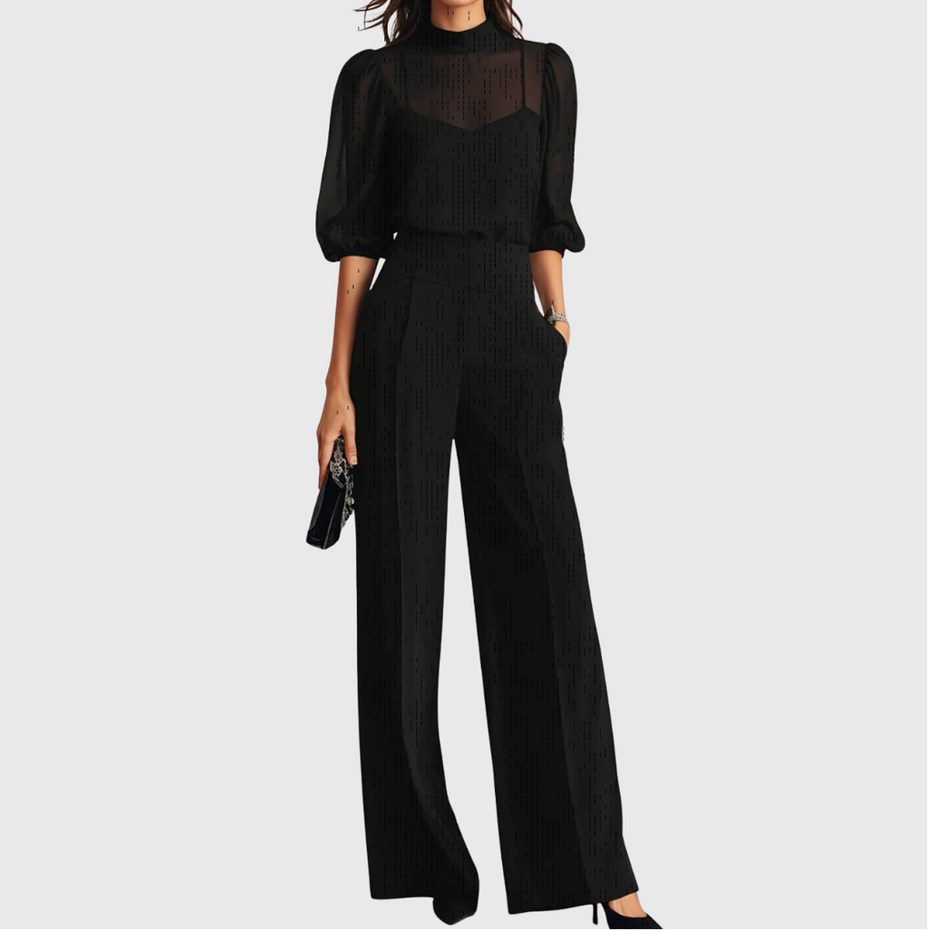 Elodie | Three-Piece Set with a Top and Wide-Leg Trousers