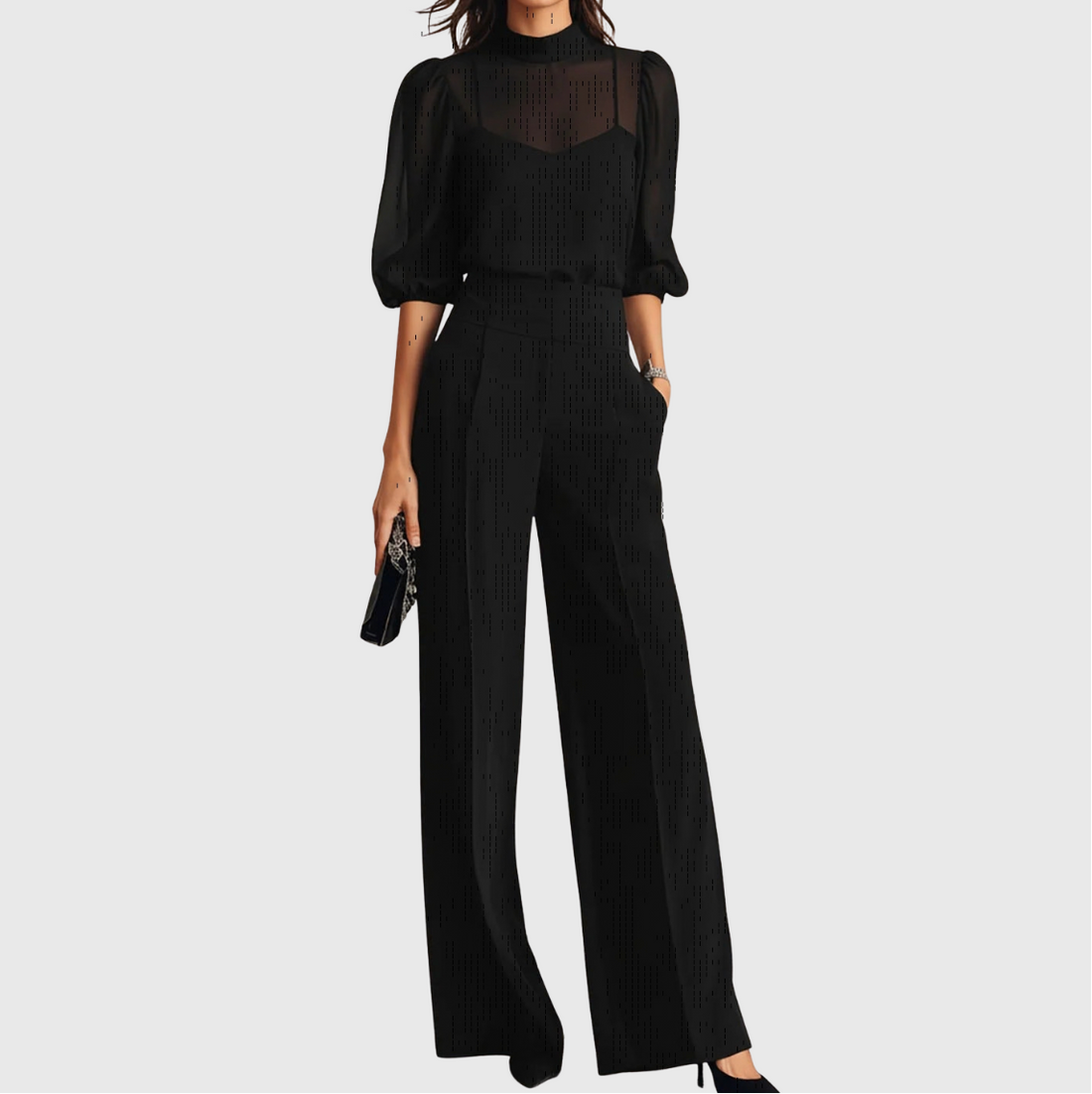 Elodie | Three-Piece Set with a Top and Wide-Leg Trousers