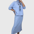 Debora | Knit Ensemble with Ribbed Midi Skirt