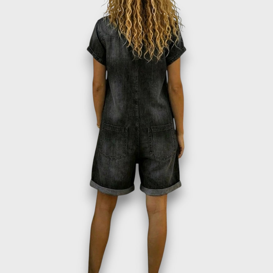 Sofía | Short Vintage Denim Dungarees
