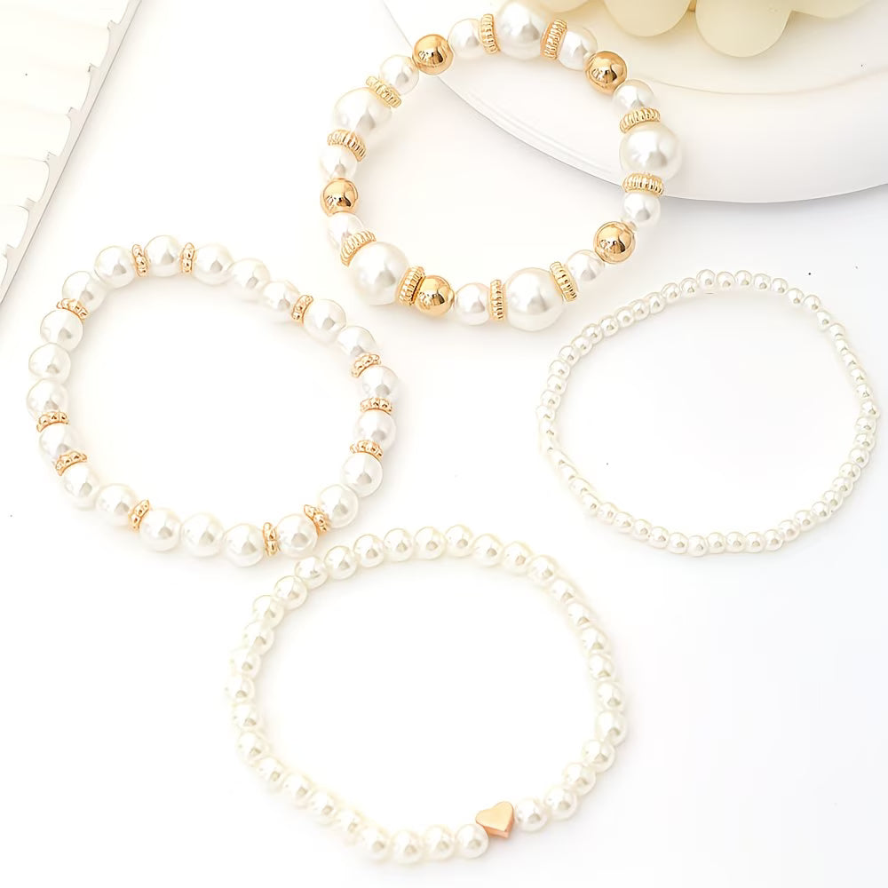 Stella | Pearl Stacking Bracelet Set of 4